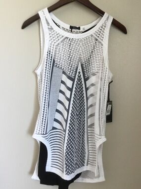 Dex 1963 White Tank with Black Racer Back Cami